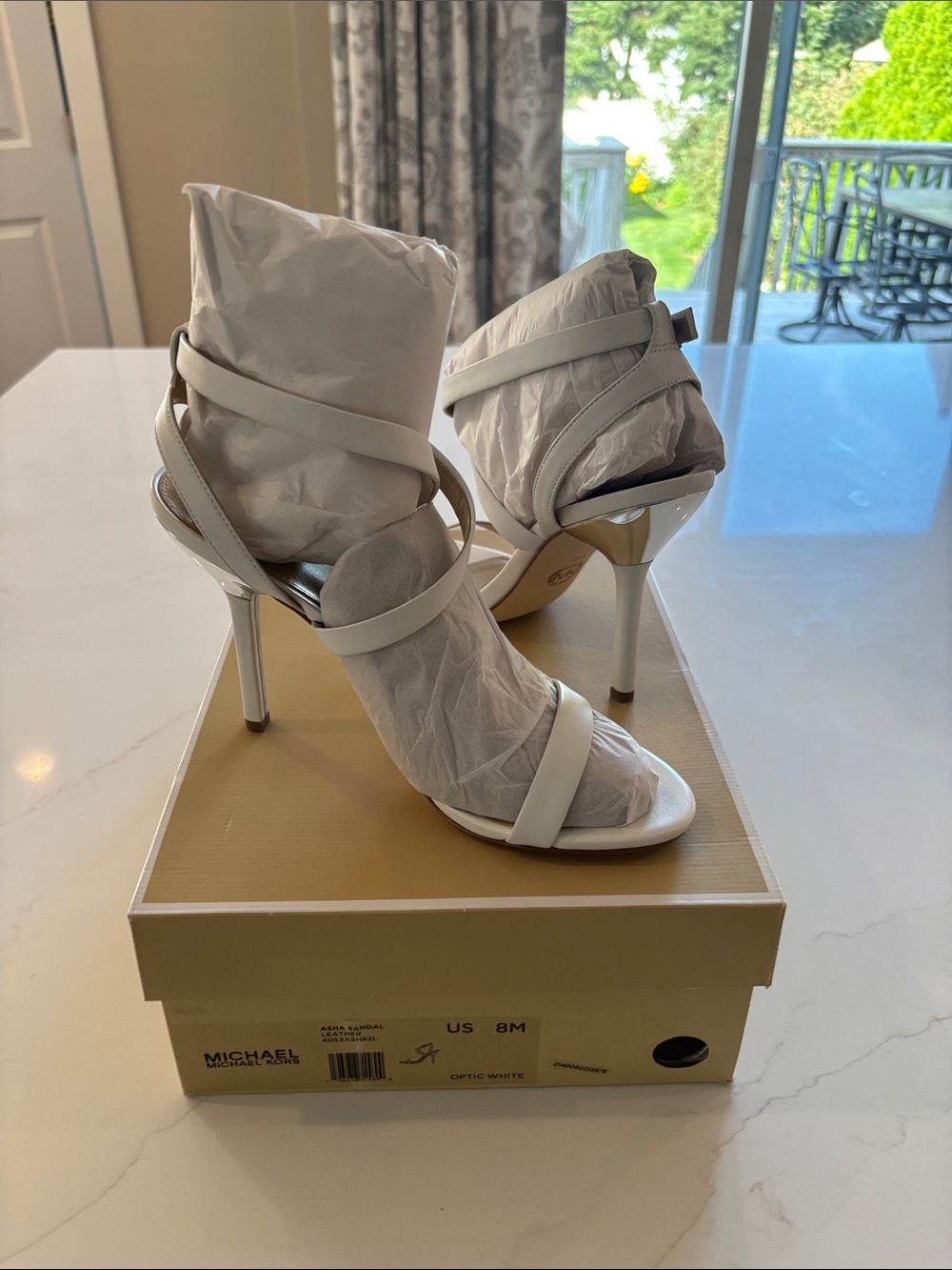 Michael Kors White Strappy Stiletto Sandals